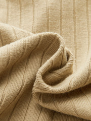 Ribbed Twist Front Long Sleeve Knit Top