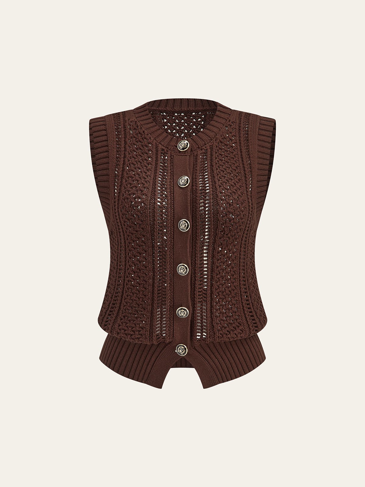 Button Front Sweater Vest