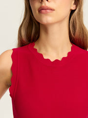 Scalloped Knit Mini Dress