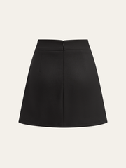 Asymmetric Striped-Panel Mini Skirt