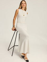 Textured Knit Maxi Skirt