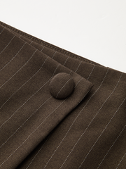 Pinstripe Wrap Mini Skirt