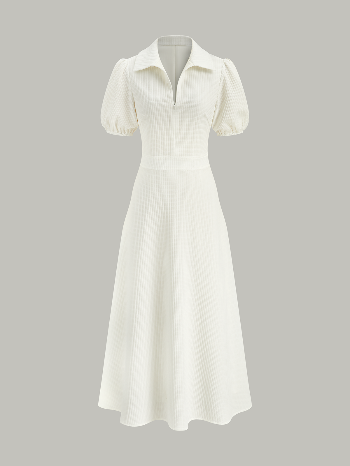 Textured Polo Neck Midi Dress