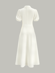 Textured Polo Neck Midi Dress