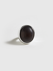 Woodgrain Stone Silver Ring