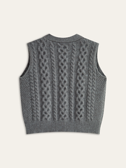 Cable-Knit Sleeveless Sweater Vest