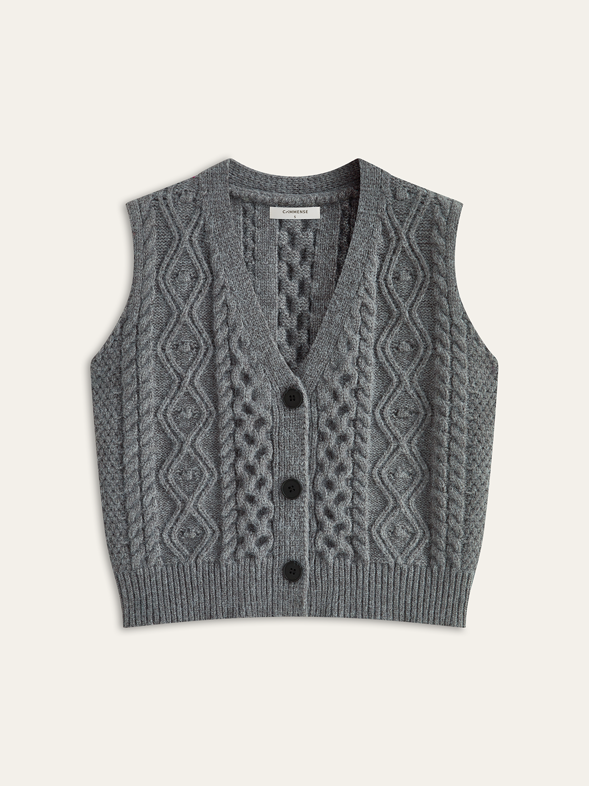 Cable-Knit Sleeveless Sweater Vest
