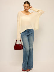 Off-Shoulder Oversized Knitted Sweater
