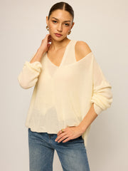 Off-Shoulder Oversized Knitted Sweater