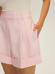 High-Waisted Cuffed Shorts