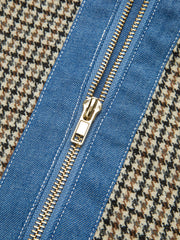 Plaid Contrast Trim Mini Dress