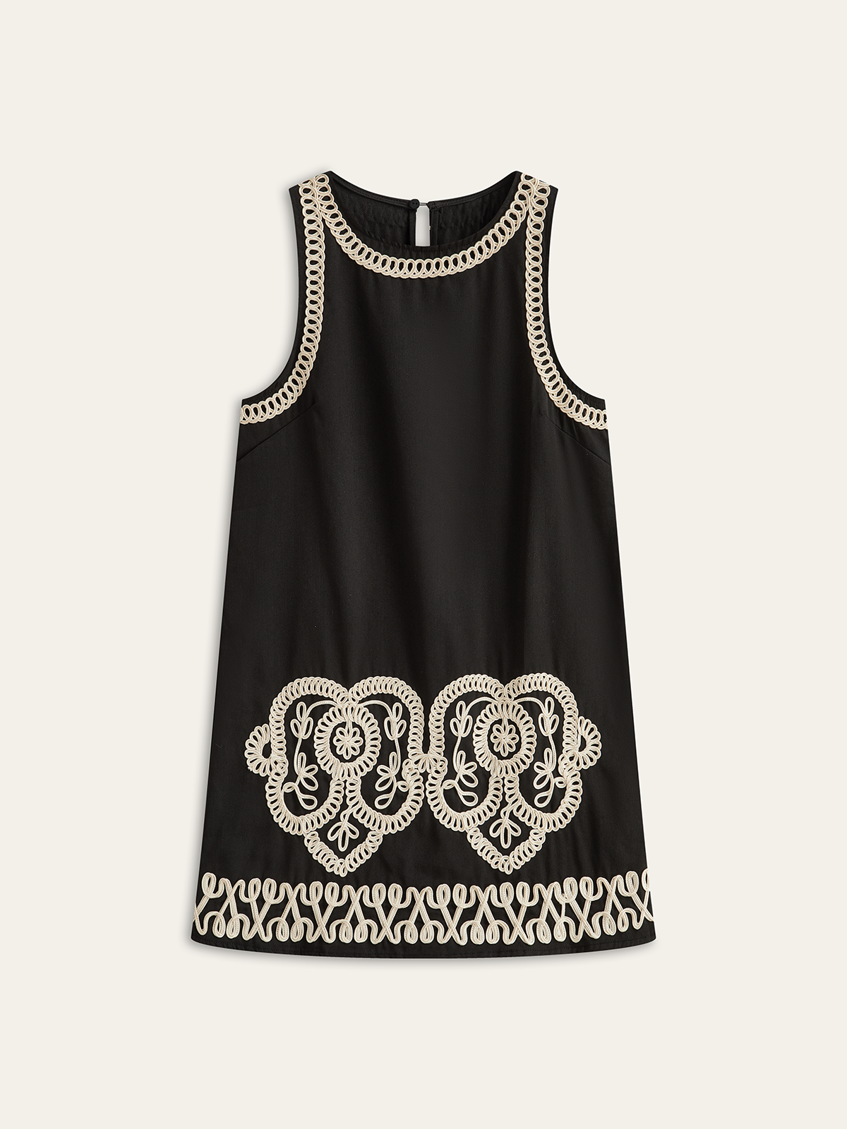 Sleeveless Embroidery Mini Dress