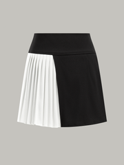 Contrast Pleated Panel Mini Skirt