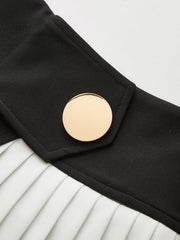 Contrast Pleated Panel Mini Skirt