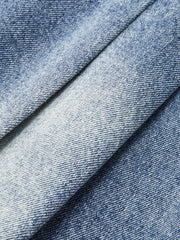 Denim Mid-Waisted Pleated Mini Skirt