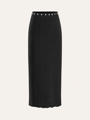 Decor Button Top and Midi Skirt Set