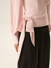 Bow Tie Long Sleeve Blouse