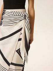 Sleeveless Top and Print Wrap Skirt Set