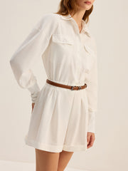 Shirt Style Jumpsuit Without Belt