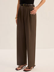 High-Waisted Pleated Pants
