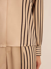 Striped Shirt and Wide-Leg Pants Set