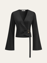 Bell Sleeves Wrap Top