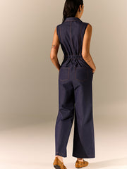 Denim Zipper Jumpsuit