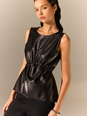 PU Leather Sleeveless Top