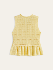 Metal Detail Knitted Peplum Vest