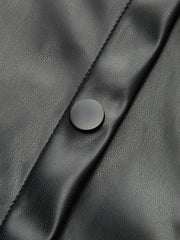 Faux Leather Panel Shirt Dress