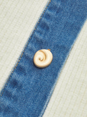 Denim Trim Button Knit Cardigan