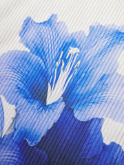 Floral Print Gradient Strapless Pleated Maxi Dress