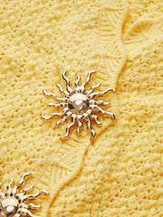 Metal Detail Scallop Trim Knit Vest