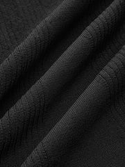 Contrast Bow Belt Ribbed Knit Midi Skirt