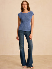 Bow Tie Reversible Design Knit Top