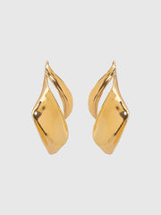 Twisted Leaf-Shaped Drop Earrings