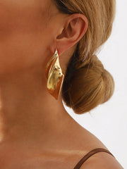Twisted Leaf-Shaped Drop Earrings