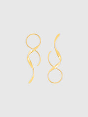 Golden Twisted Drop Earrings