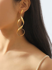 Golden Twisted Drop Earrings