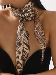 Animal Print Rose Chiffon Scarf