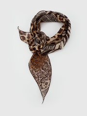 Animal Print Rose Chiffon Scarf