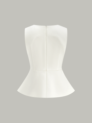 Sleeveless Peplum Back Zipper Top