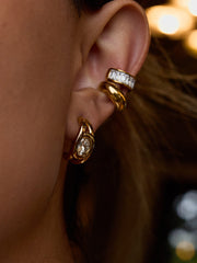 Golden Hoop Crystal Earrings