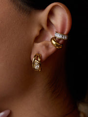 Golden Hoop Crystal Earrings