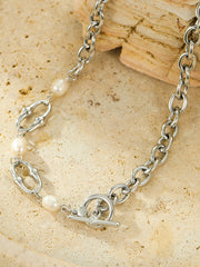 Golden Chain Pearl Necklace