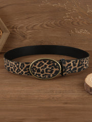 Leopard Print PU Leather Belt