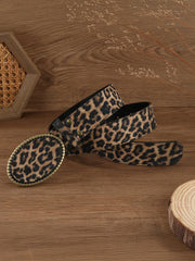 Leopard Print PU Leather Belt