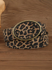 Leopard Print PU Leather Belt