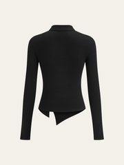 Asymmetric Metal Butterfly Detail Top