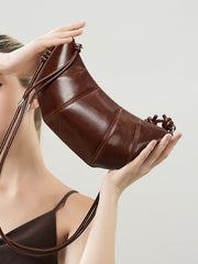 Leather Crescent Crossbody Bag